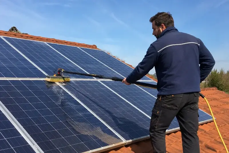 Nettoyage et entretien de panneaux solaires à l'Île-d'Yeu